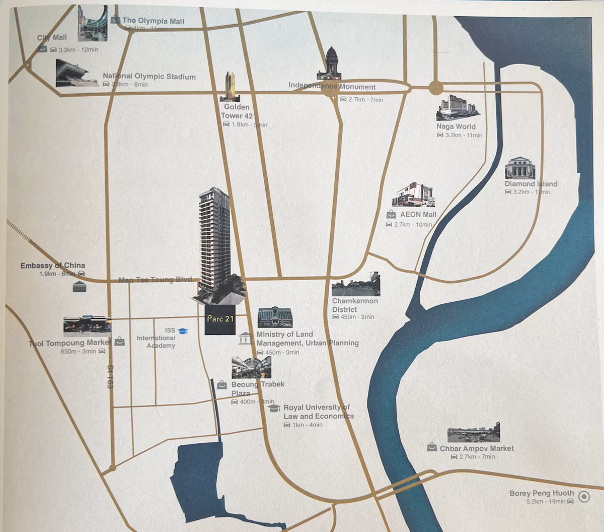 Plan quartier Phnom Penh